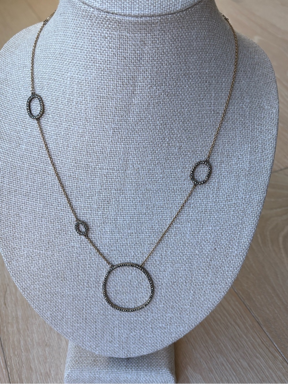 Kenneth Cole Delicate Gold Circle Crystal Pendant Necklace